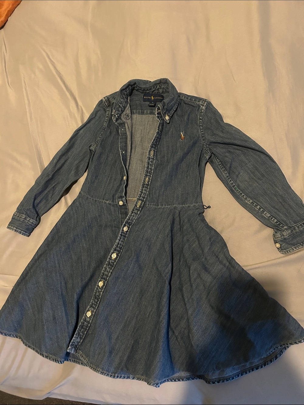 Ralph Lauren Denim Button-Front Shirt Dress in Blue